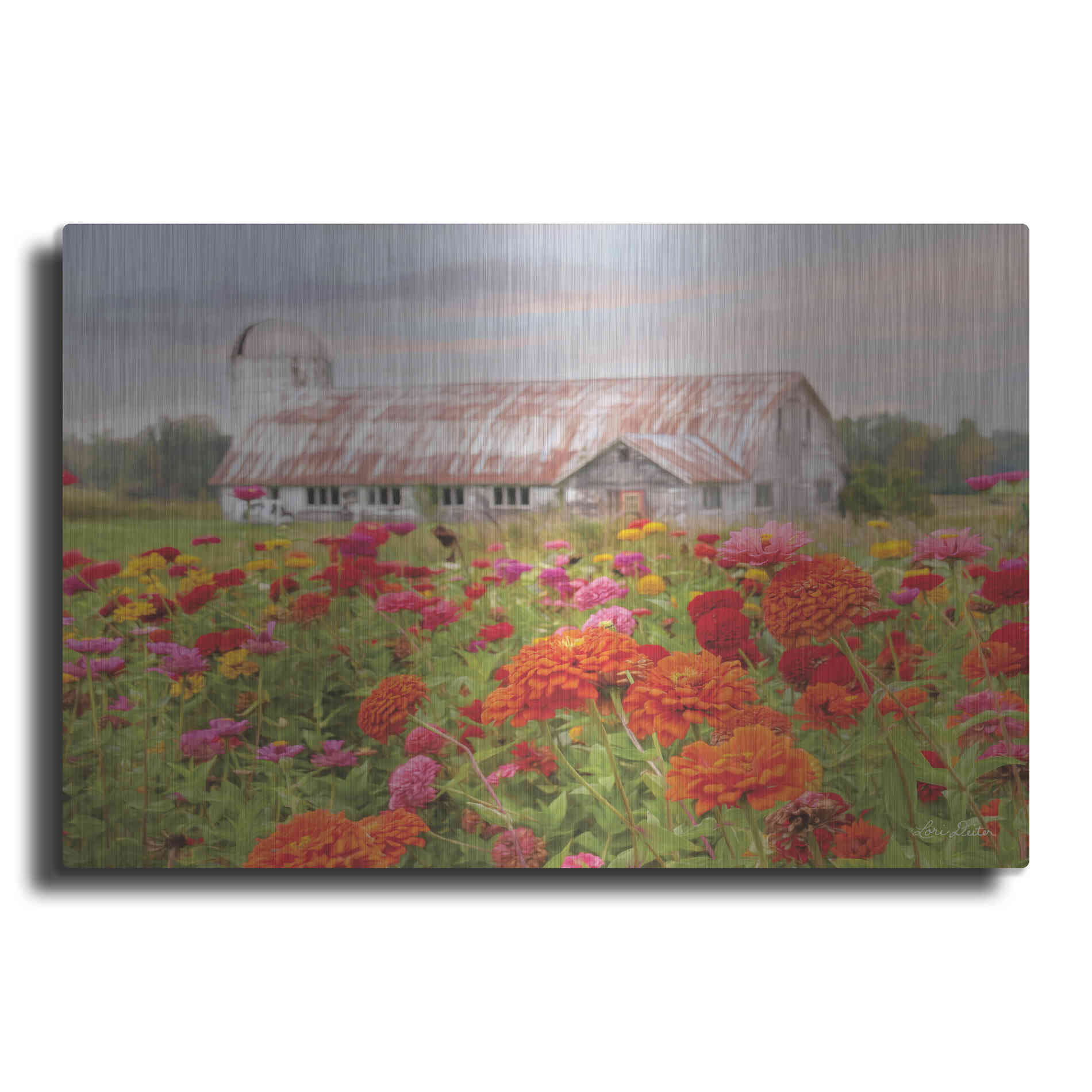 Luxe Metal Art 'Vermont Flowers' by Lori Deiter, Metal Wall Art