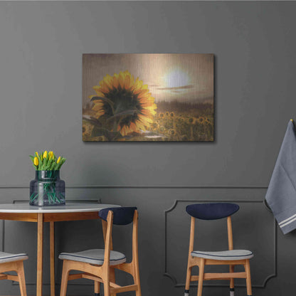 Luxe Metal Art 'Sunlit Sunflower' by Lori Deiter, Metal Wall Art,36x24