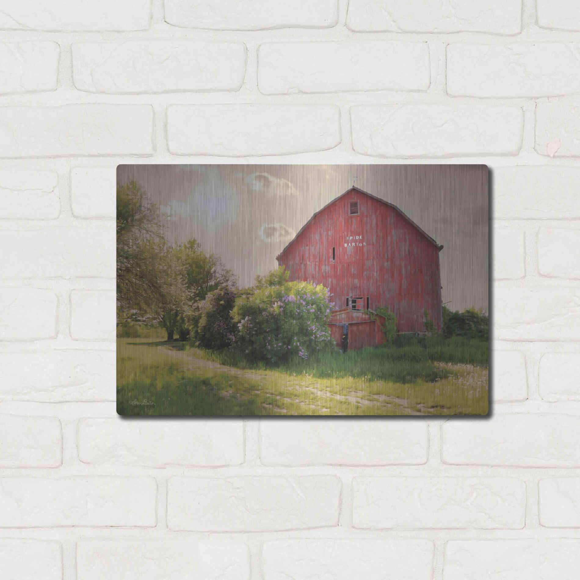 Luxe Metal Art 'Spide Barton Barn' by Lori Deiter, Metal Wall Art,16x12