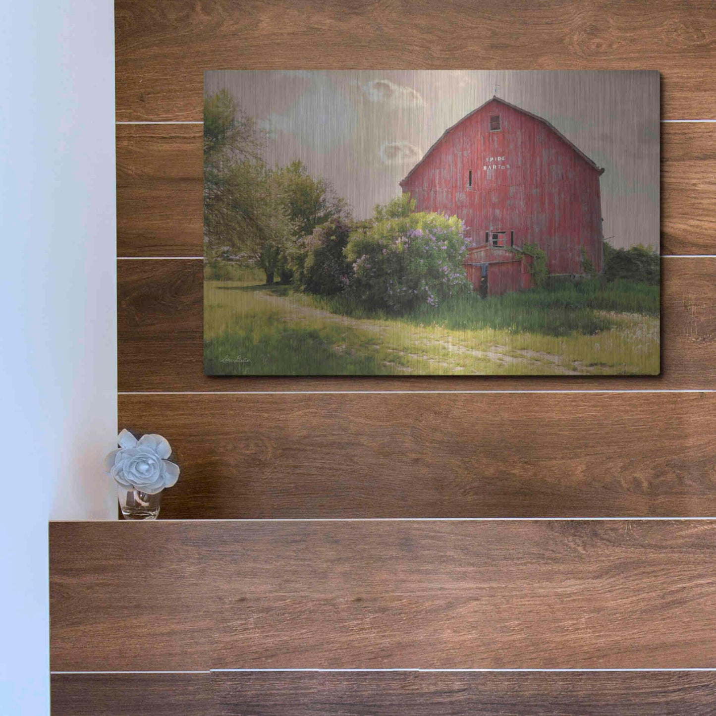 Luxe Metal Art 'Spide Barton Barn' by Lori Deiter, Metal Wall Art,16x12