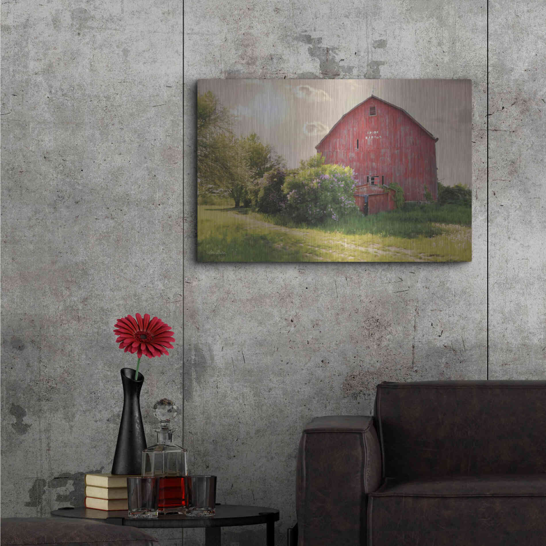 Luxe Metal Art 'Spide Barton Barn' by Lori Deiter, Metal Wall Art,36x24