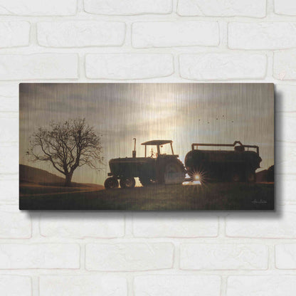 Luxe Metal Art 'Tractor for Sale' by Lori Deiter, Metal Wall Art,24x12