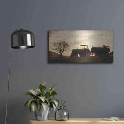 Luxe Metal Art 'Tractor for Sale' by Lori Deiter, Metal Wall Art,24x12