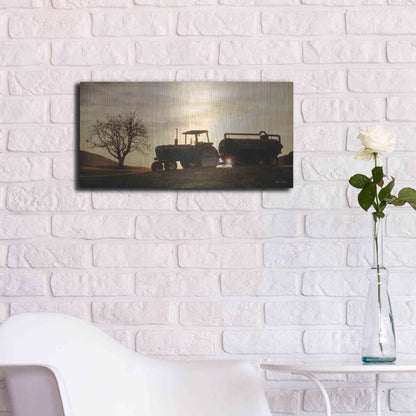Luxe Metal Art 'Tractor for Sale' by Lori Deiter, Metal Wall Art,24x12
