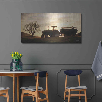 Luxe Metal Art 'Tractor for Sale' by Lori Deiter, Metal Wall Art,48x24