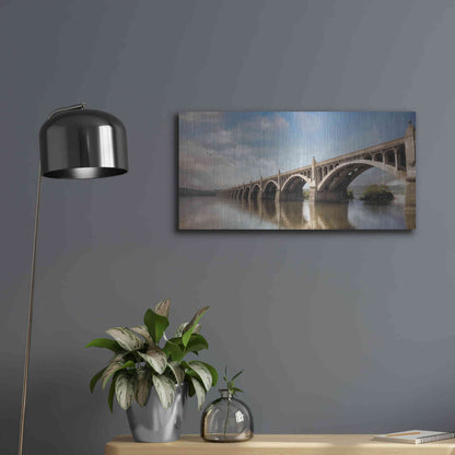 Luxe Metal Art 'Columbia Wrightsville Bridge' by Lori Deiter, Metal Wall Art,24x12