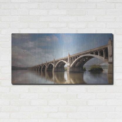 Luxe Metal Art 'Columbia Wrightsville Bridge' by Lori Deiter, Metal Wall Art,48x24