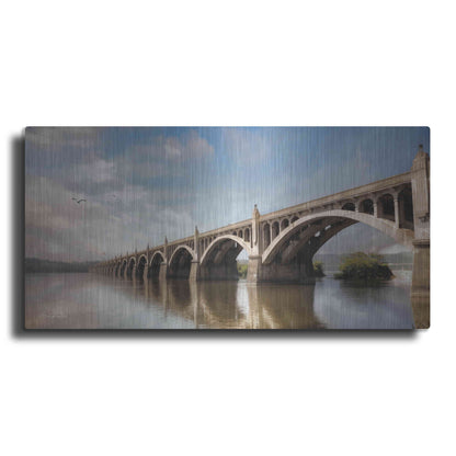Luxe Metal Art 'Columbia Wrightsville Bridge' by Lori Deiter, Metal Wall Art