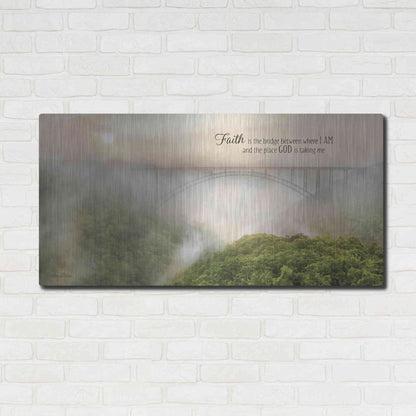 Luxe Metal Art 'Faith is the Bridge' by Lori Deiter, Metal Wall Art,48x24
