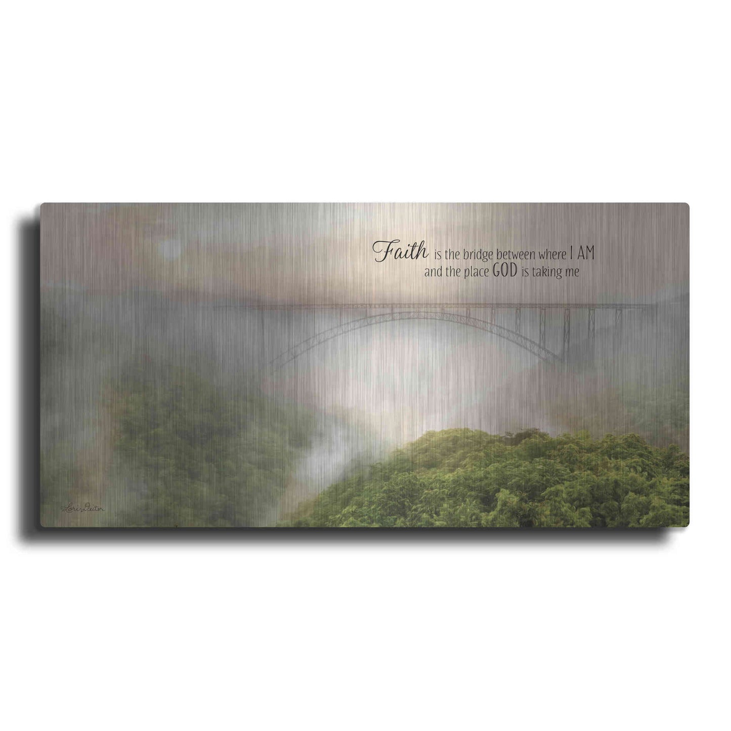 Luxe Metal Art 'Faith is the Bridge' by Lori Deiter, Metal Wall Art