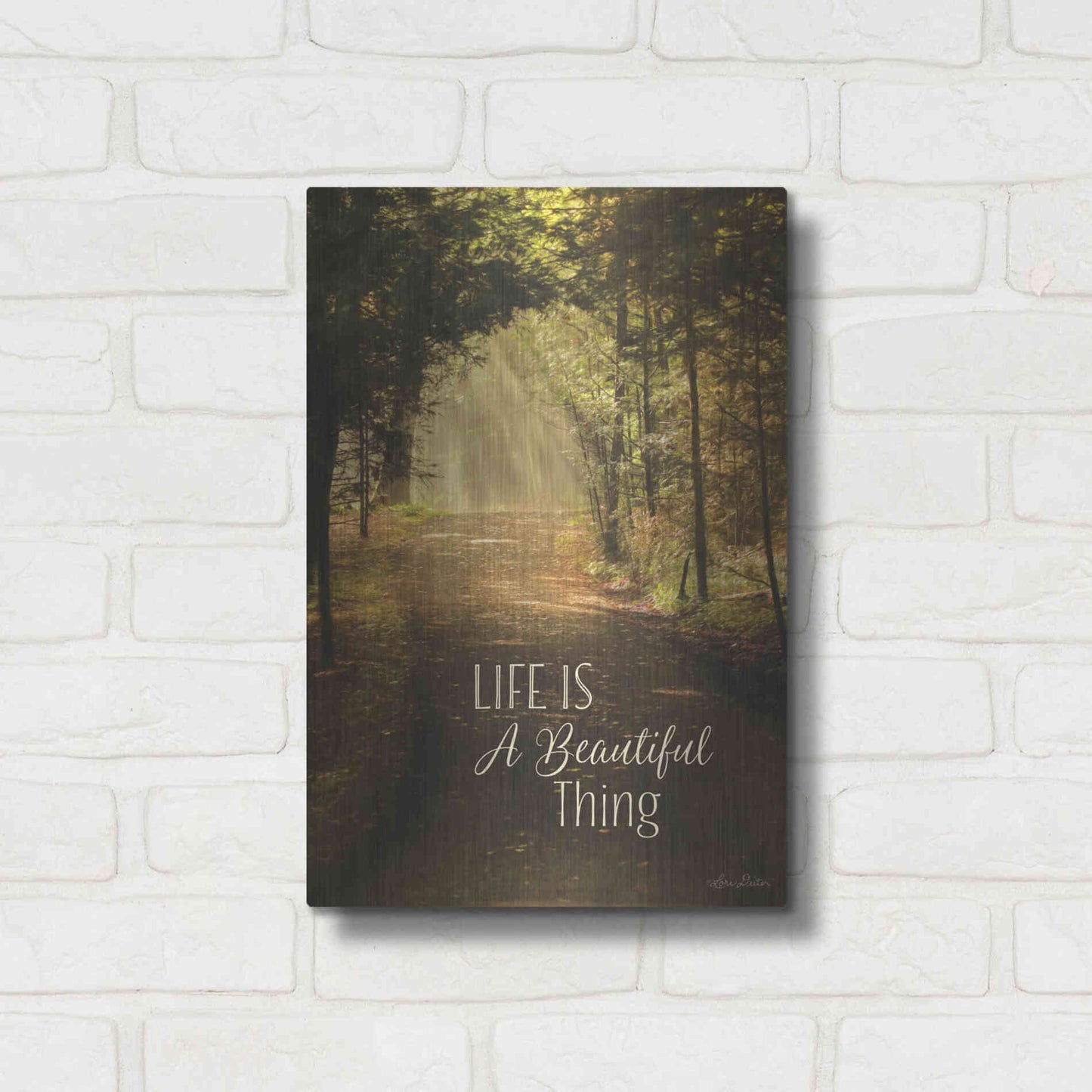 Luxe Metal Art 'Life is a Beautiful Thing' by Lori Deiter, Metal Wall Art,12x16