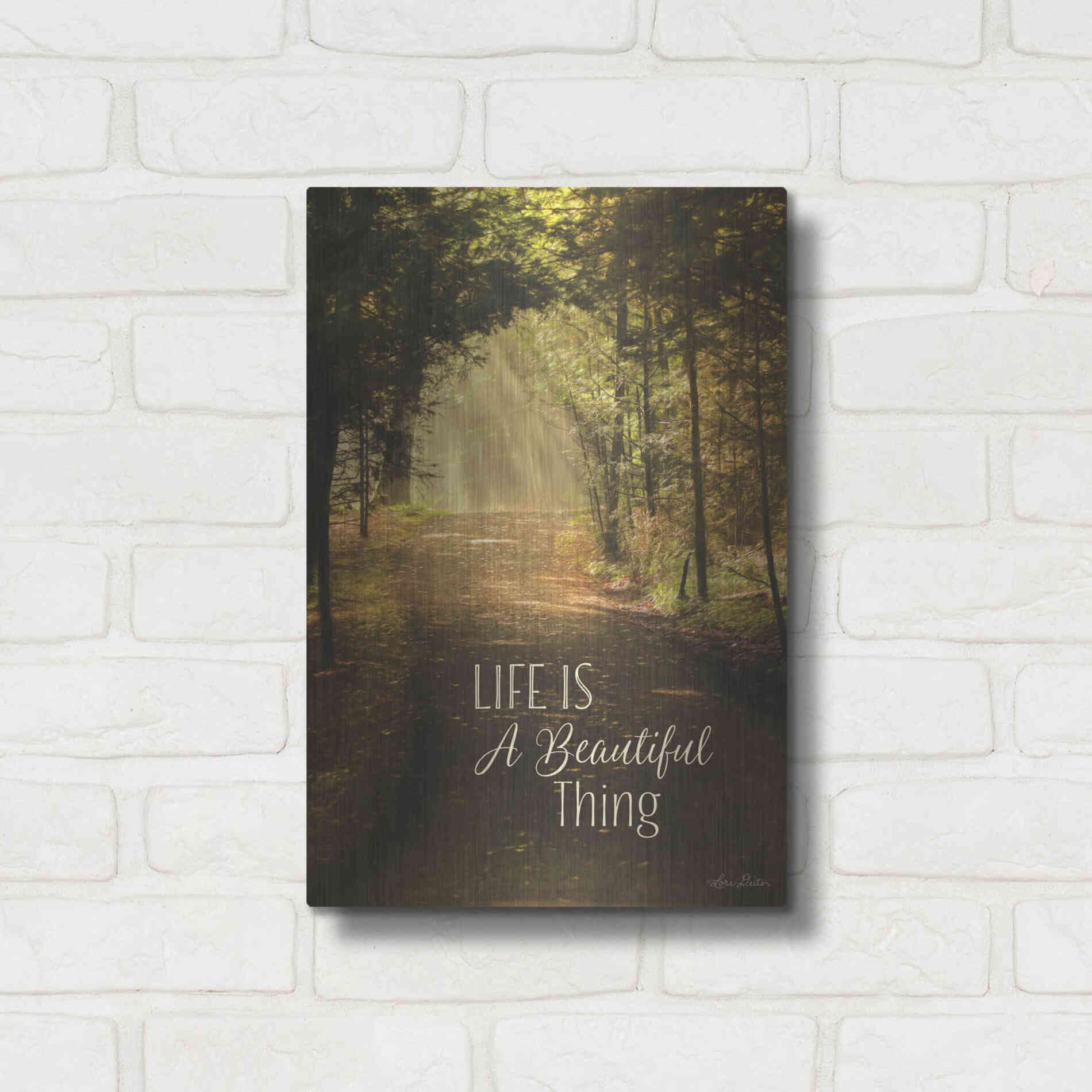 Luxe Metal Art 'Life is a Beautiful Thing' by Lori Deiter, Metal Wall Art,12x16