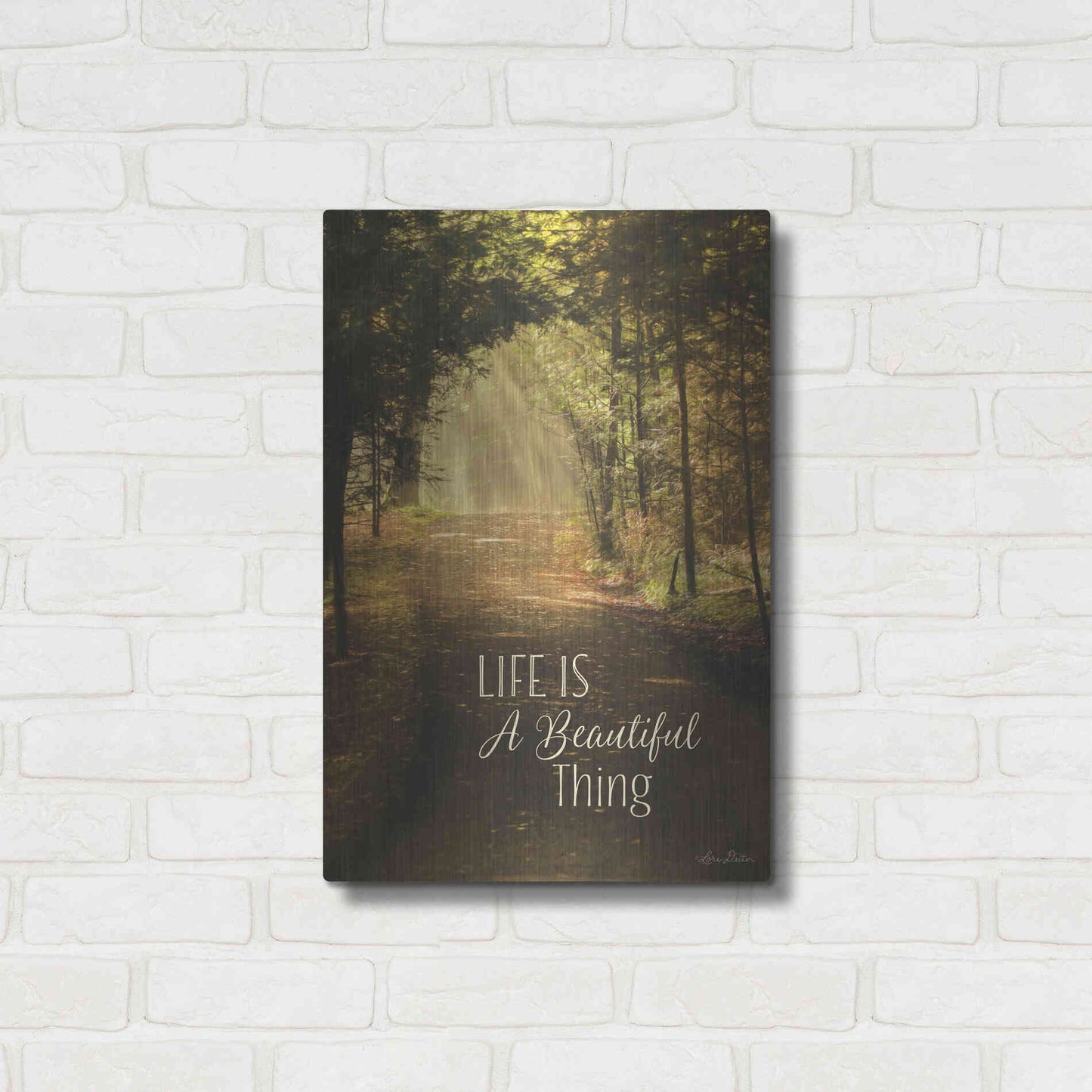 Luxe Metal Art 'Life is a Beautiful Thing' by Lori Deiter, Metal Wall Art,16x24