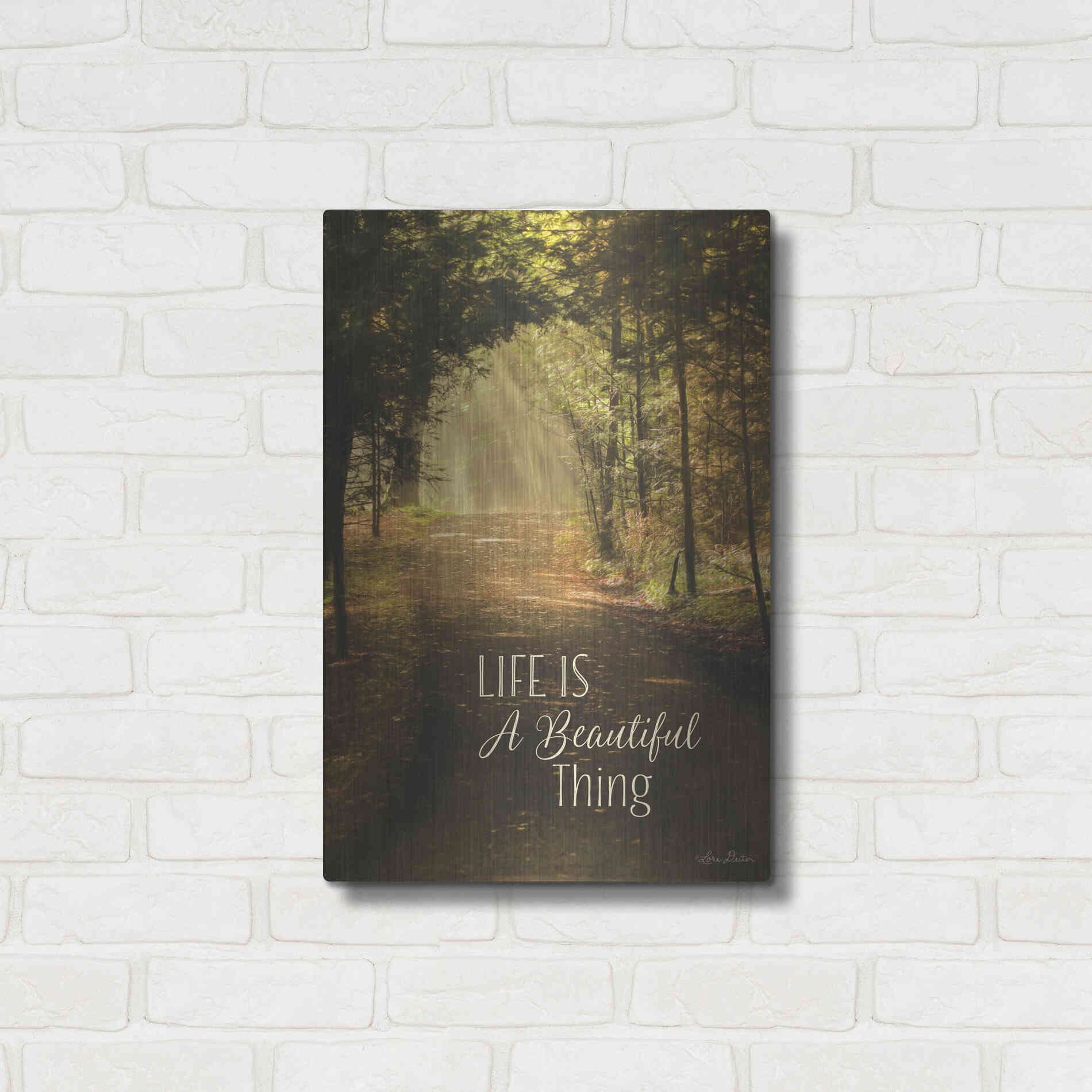 Luxe Metal Art 'Life is a Beautiful Thing' by Lori Deiter, Metal Wall Art,16x24