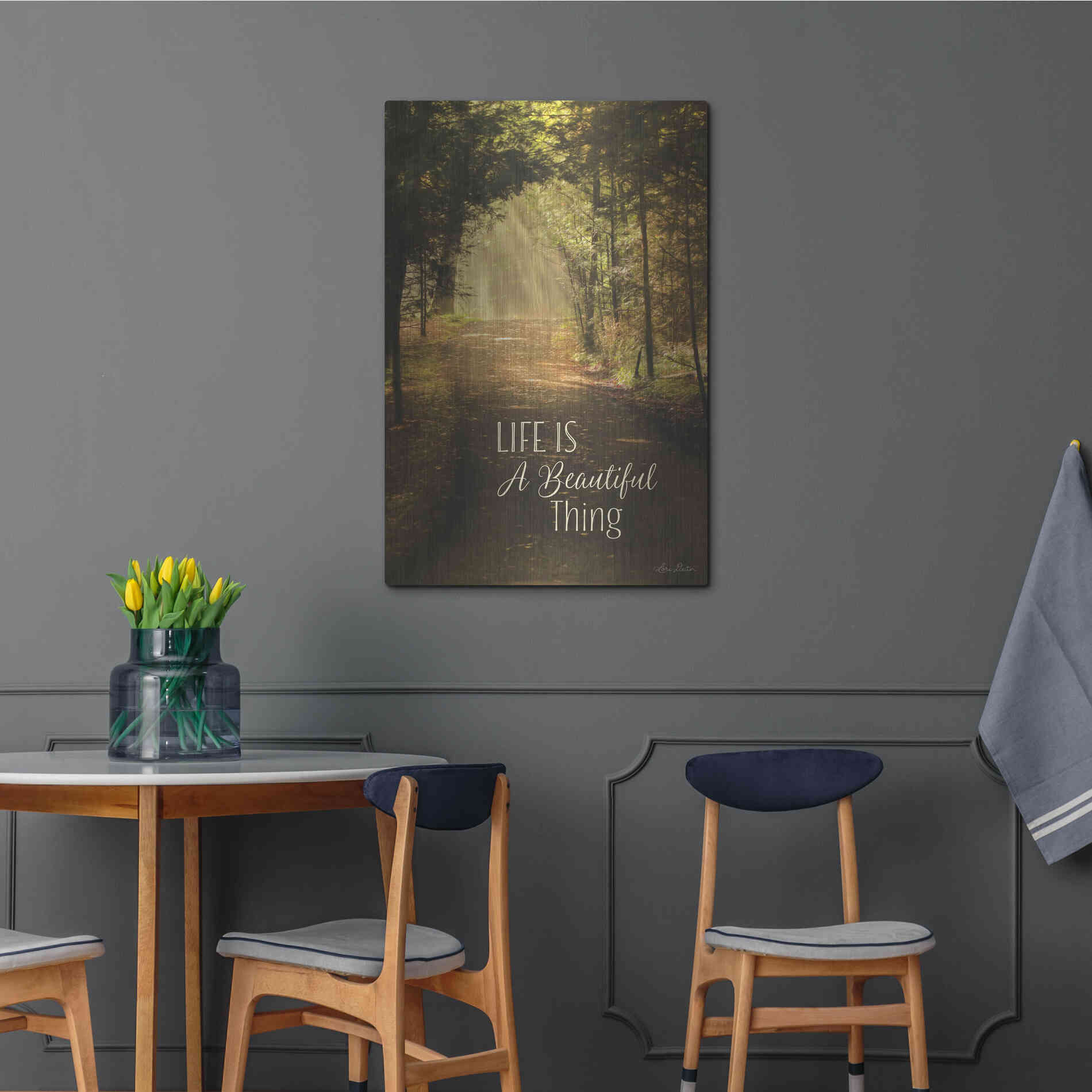 Luxe Metal Art 'Life is a Beautiful Thing' by Lori Deiter, Metal Wall Art,24x36
