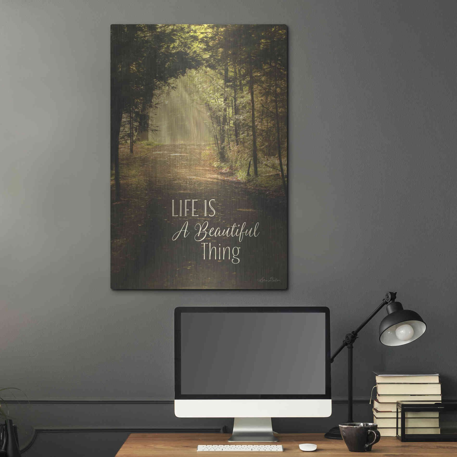 Luxe Metal Art 'Life is a Beautiful Thing' by Lori Deiter, Metal Wall Art,24x36