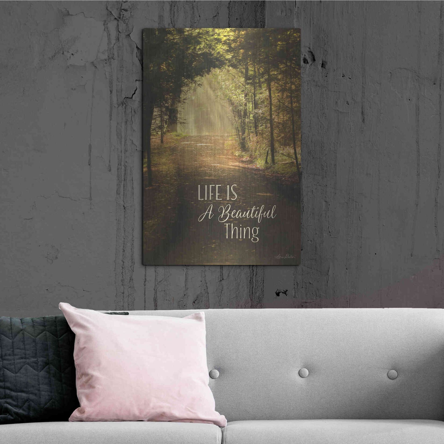 Luxe Metal Art 'Life is a Beautiful Thing' by Lori Deiter, Metal Wall Art,24x36
