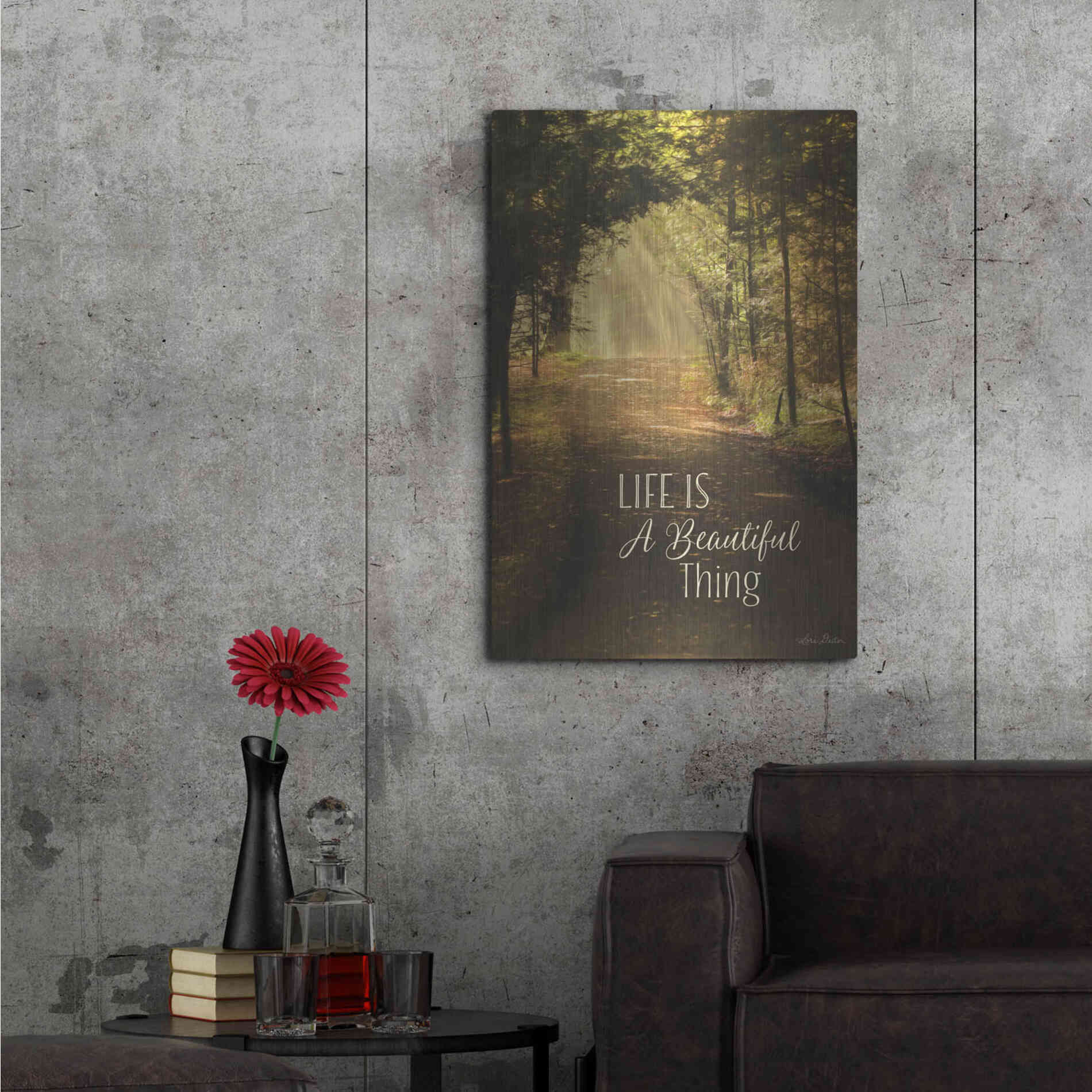 Luxe Metal Art 'Life is a Beautiful Thing' by Lori Deiter, Metal Wall Art,24x36