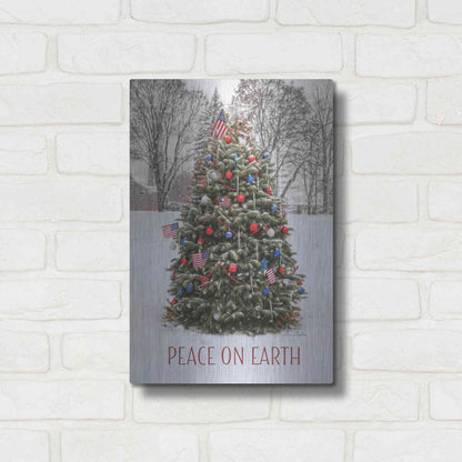 Luxe Metal Art 'Peace on Earth Tree' by Lori Deiter, Metal Wall Art,12x16