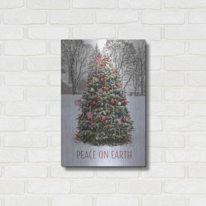 Luxe Metal Art 'Peace on Earth Tree' by Lori Deiter, Metal Wall Art,16x24