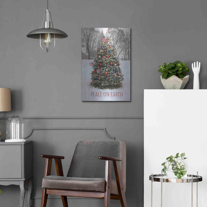 Luxe Metal Art 'Peace on Earth Tree' by Lori Deiter, Metal Wall Art,16x24