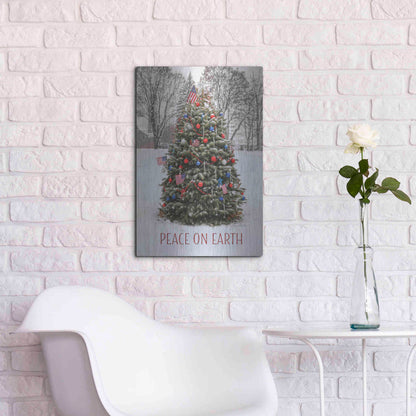 Luxe Metal Art 'Peace on Earth Tree' by Lori Deiter, Metal Wall Art,16x24