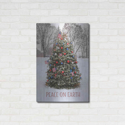Luxe Metal Art 'Peace on Earth Tree' by Lori Deiter, Metal Wall Art,24x36