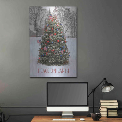 Luxe Metal Art 'Peace on Earth Tree' by Lori Deiter, Metal Wall Art,24x36