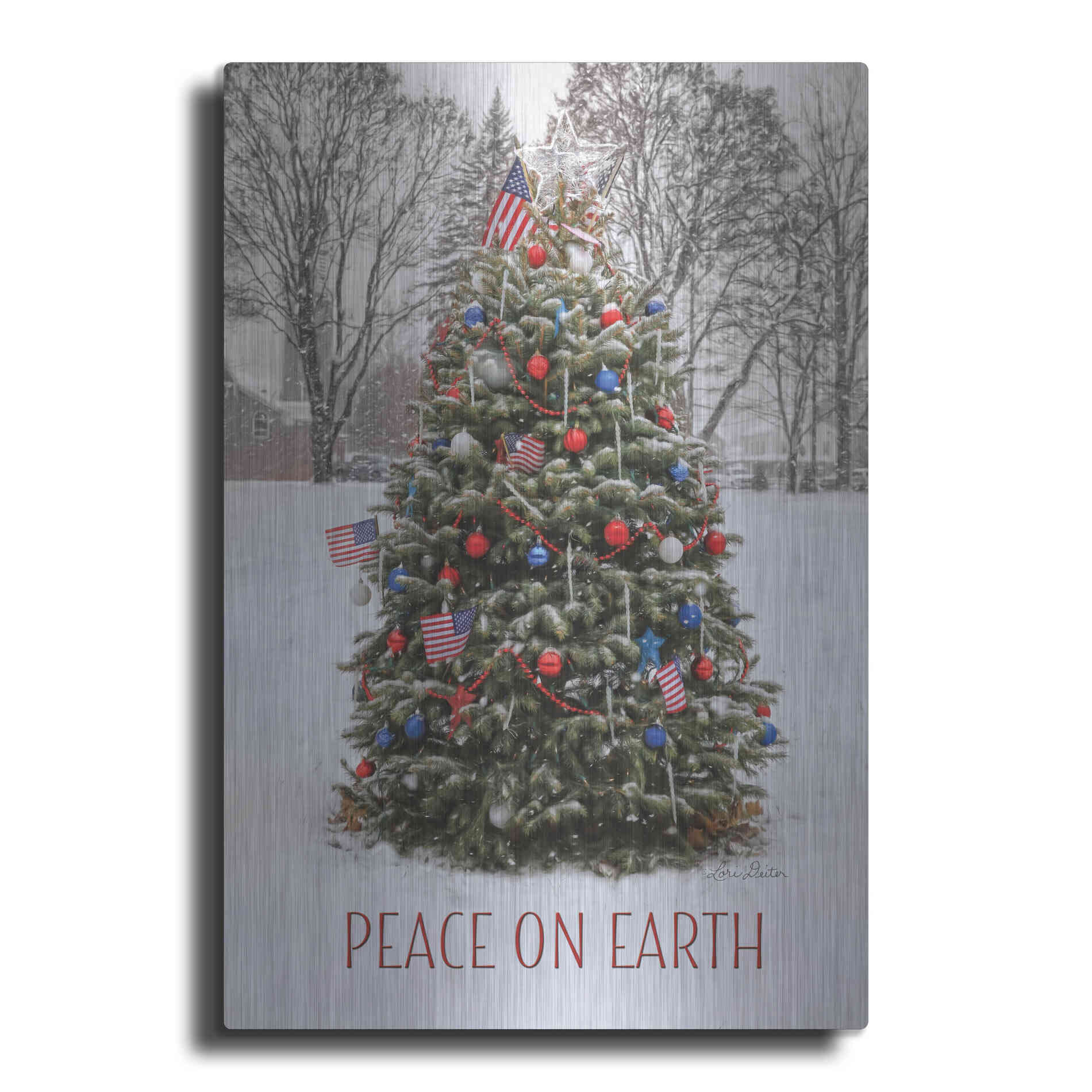 Luxe Metal Art 'Peace on Earth Tree' by Lori Deiter, Metal Wall Art
