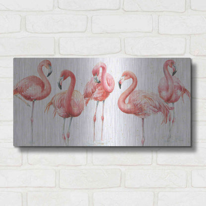 Luxe Metal Art 'Gracefully Pink VIII' by Lisa Audit, Metal Wall Art,24x12