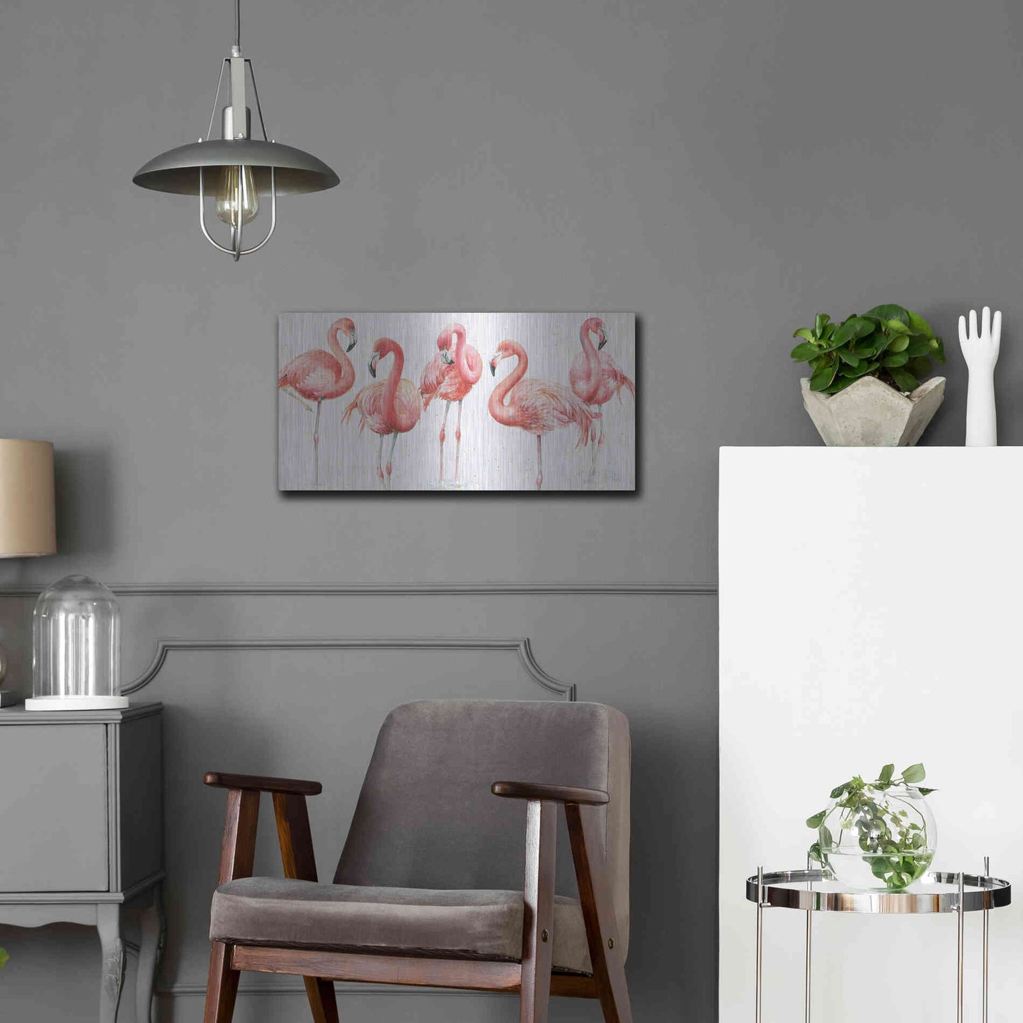 Luxe Metal Art 'Gracefully Pink VIII' by Lisa Audit, Metal Wall Art,24x12