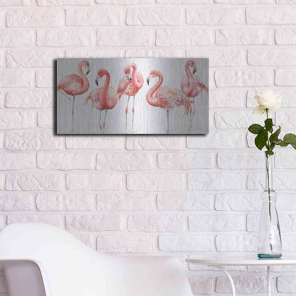 Luxe Metal Art 'Gracefully Pink VIII' by Lisa Audit, Metal Wall Art,24x12