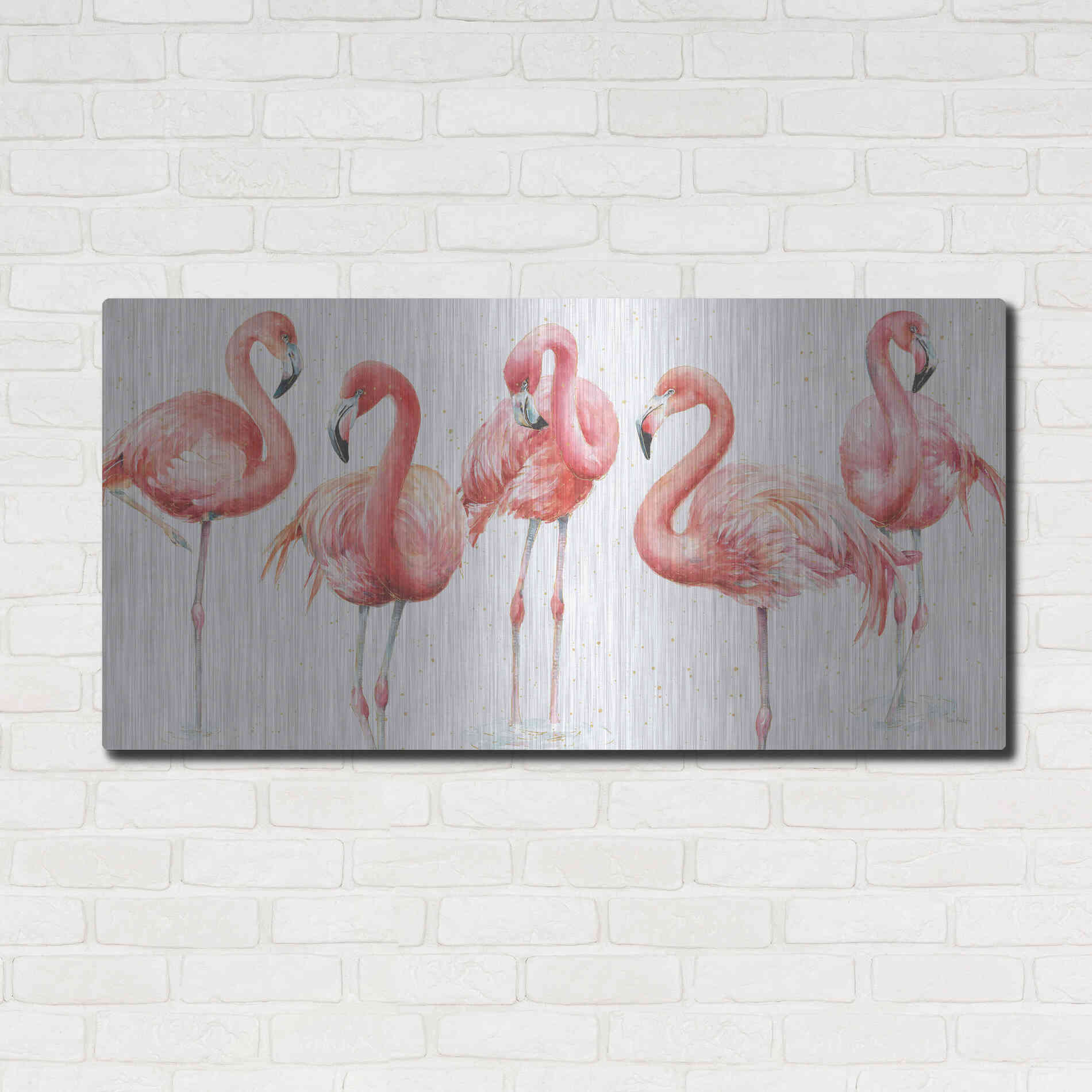Luxe Metal Art 'Gracefully Pink VIII' by Lisa Audit, Metal Wall Art,48x24