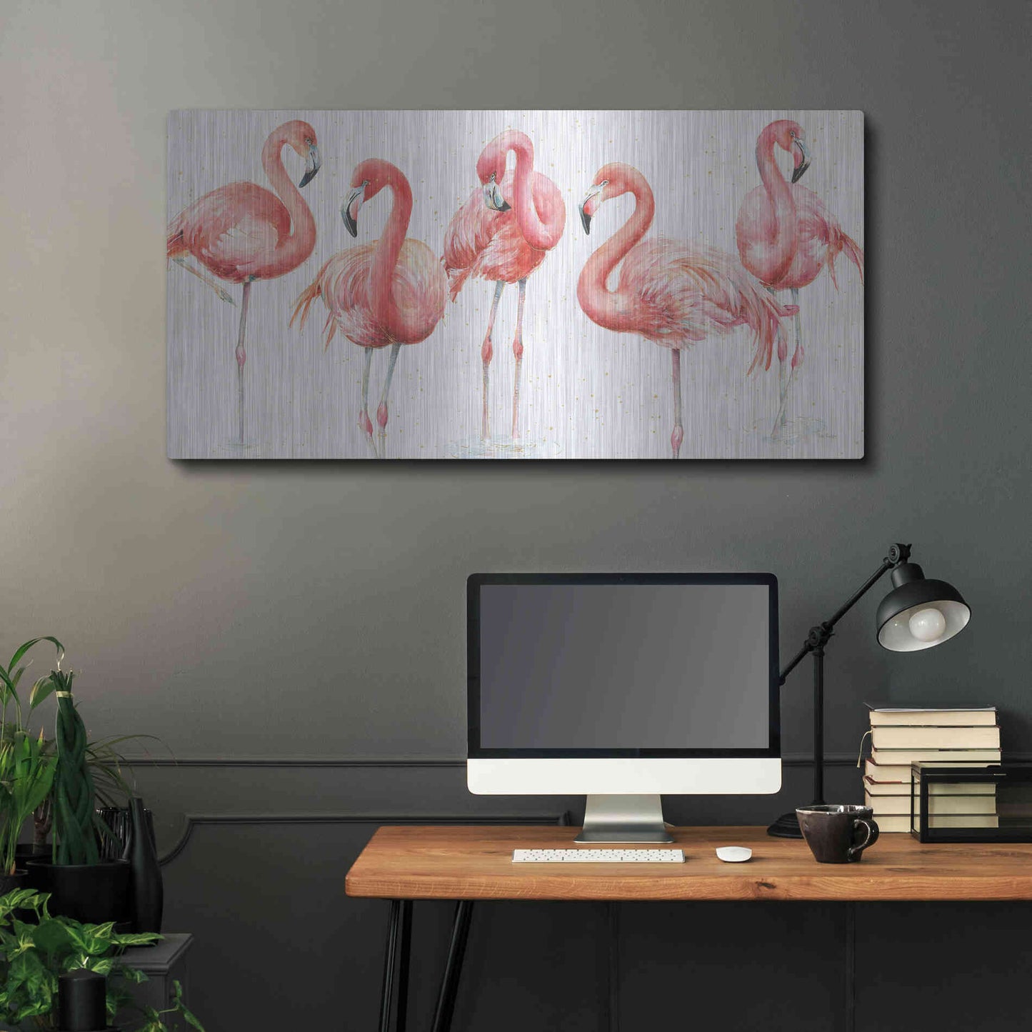 Luxe Metal Art 'Gracefully Pink VIII' by Lisa Audit, Metal Wall Art,48x24