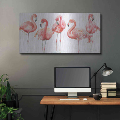 Luxe Metal Art 'Gracefully Pink VIII' by Lisa Audit, Metal Wall Art,48x24