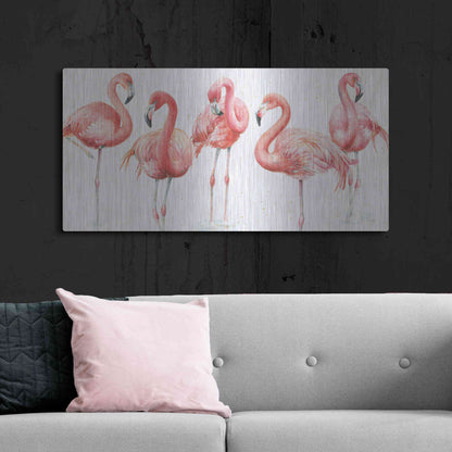 Luxe Metal Art 'Gracefully Pink VIII' by Lisa Audit, Metal Wall Art,48x24