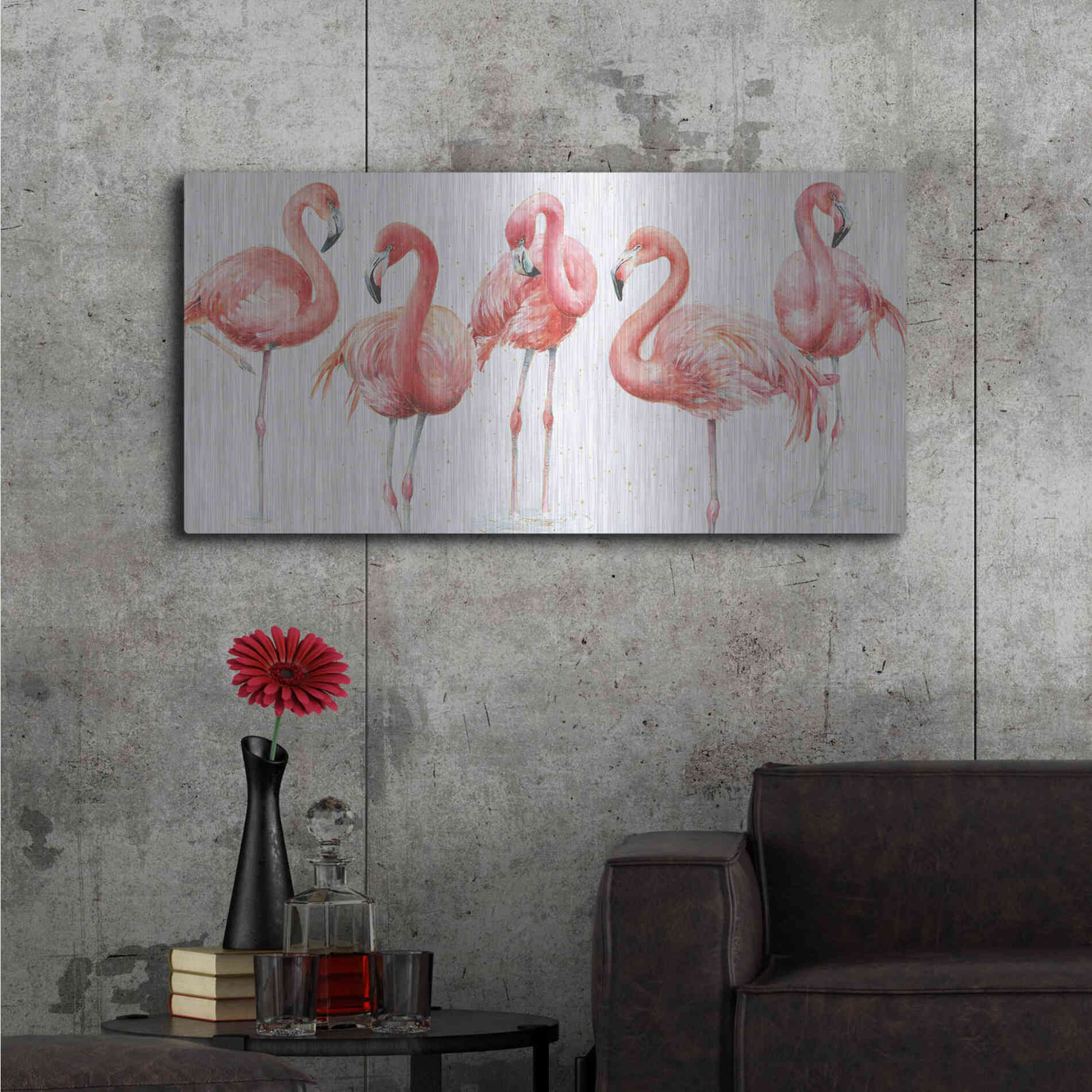 Luxe Metal Art 'Gracefully Pink VIII' by Lisa Audit, Metal Wall Art,48x24