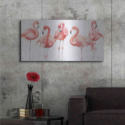 Luxe Metal Art 'Gracefully Pink VIII' by Lisa Audit, Metal Wall Art,48x24