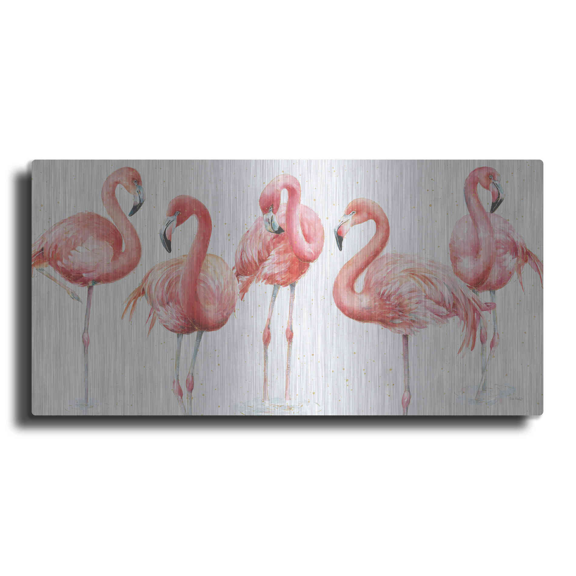 Luxe Metal Art 'Gracefully Pink VIII' by Lisa Audit, Metal Wall Art