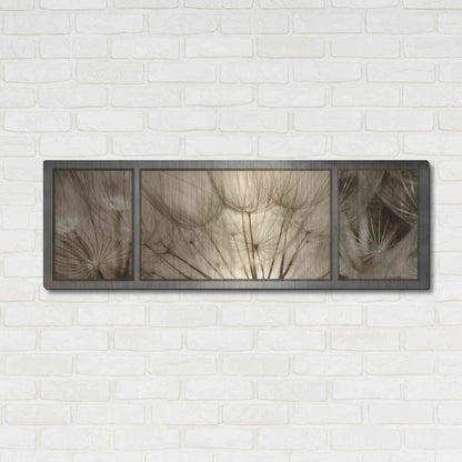 Luxe Metal Art 'Goatsbeard Trio' by Lori Deiter, Metal Wall Art,48x16