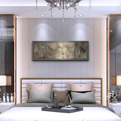 Luxe Metal Art 'Goatsbeard Trio' by Lori Deiter, Metal Wall Art,48x16