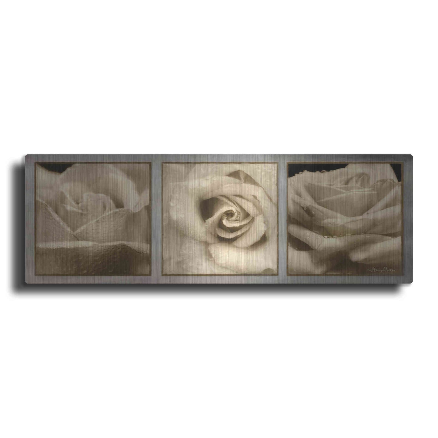 Luxe Metal Art 'Rose Trio' by Lori Deiter, Metal Wall Art