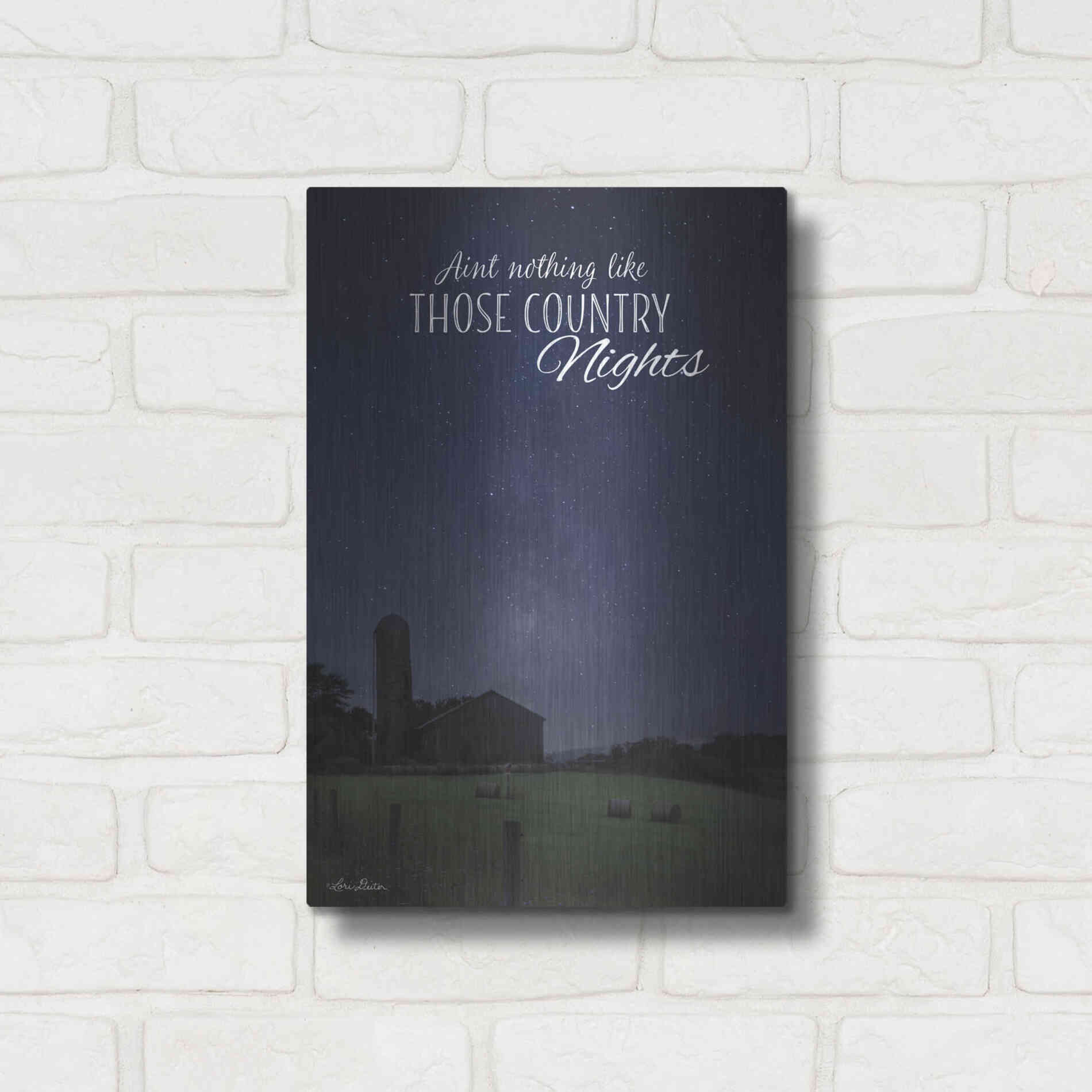 Luxe Metal Art 'Country Nights' by Lori Deiter, Metal Wall Art,12x16