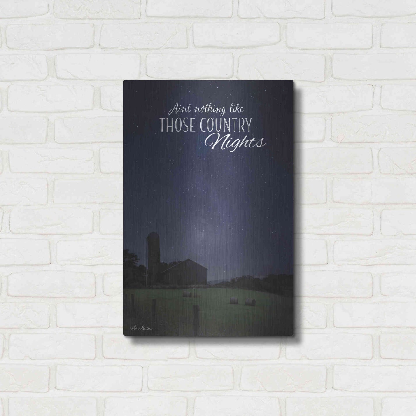 Luxe Metal Art 'Country Nights' by Lori Deiter, Metal Wall Art,16x24