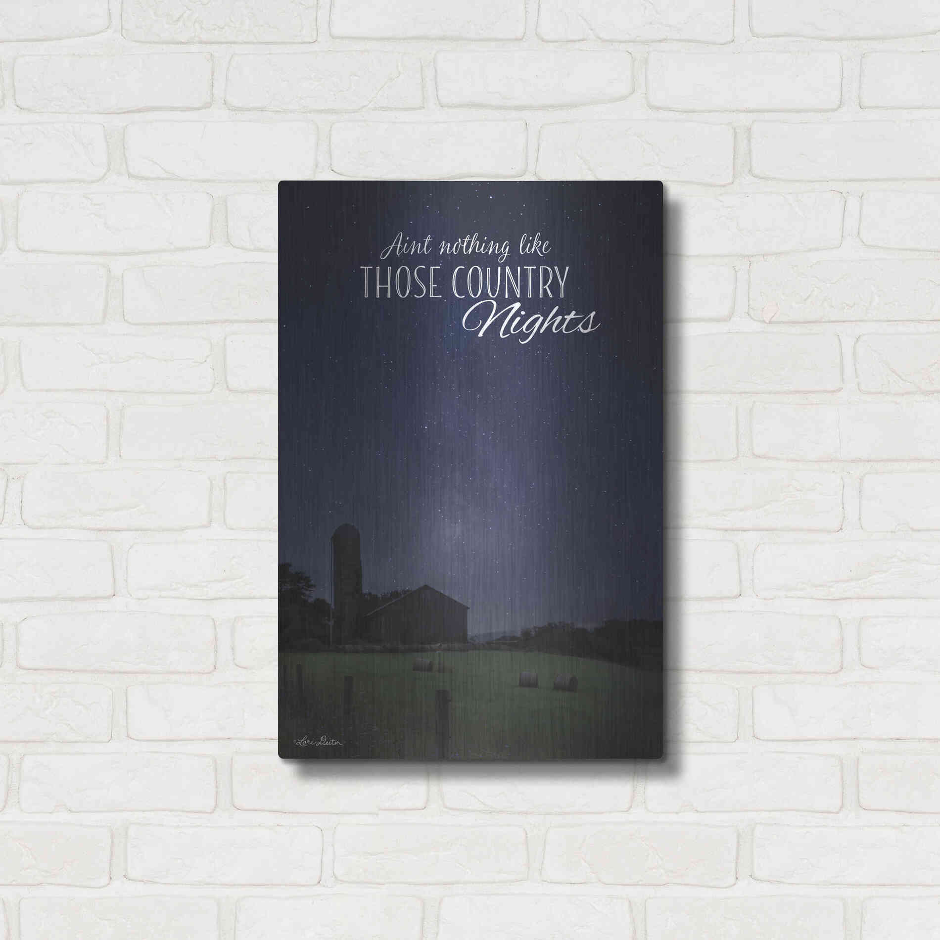 Luxe Metal Art 'Country Nights' by Lori Deiter, Metal Wall Art,16x24