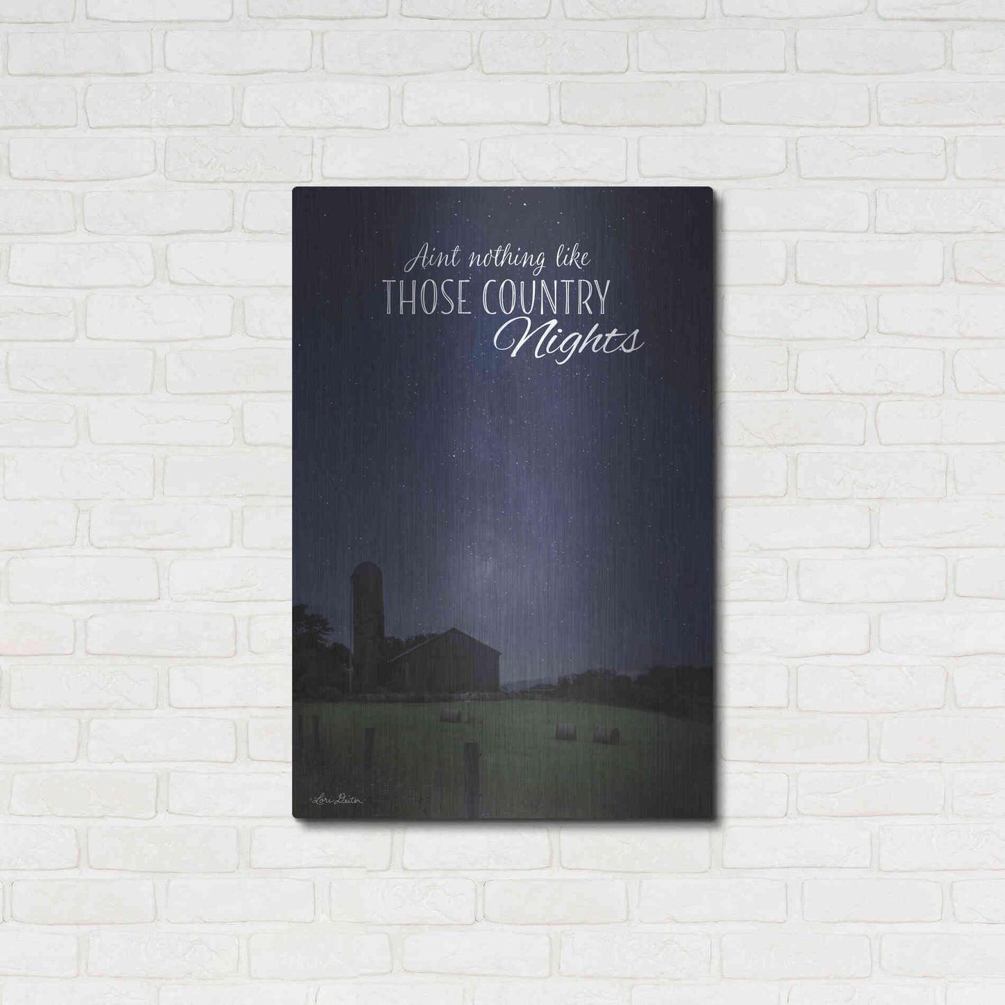 Luxe Metal Art 'Country Nights' by Lori Deiter, Metal Wall Art,24x36