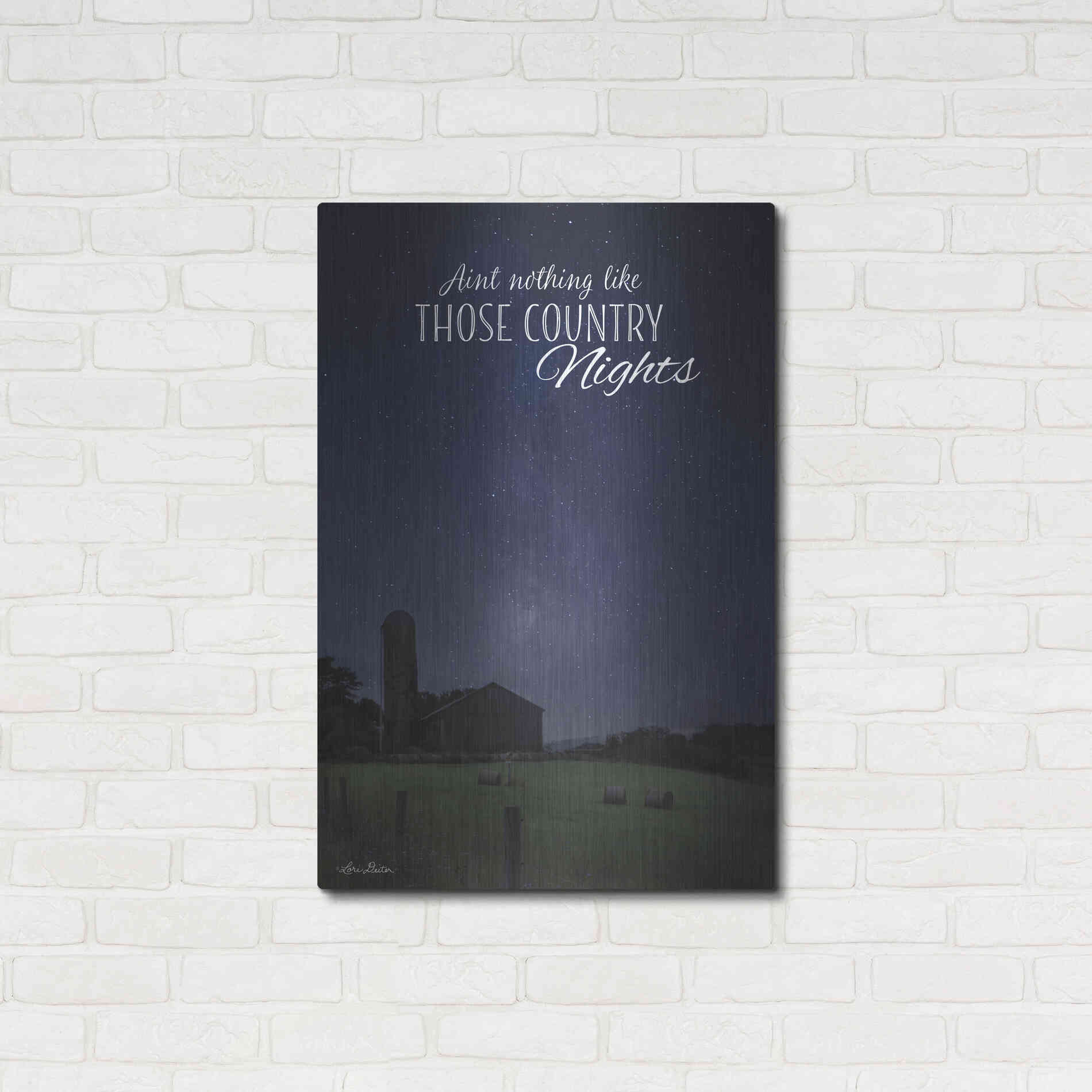 Luxe Metal Art 'Country Nights' by Lori Deiter, Metal Wall Art,24x36