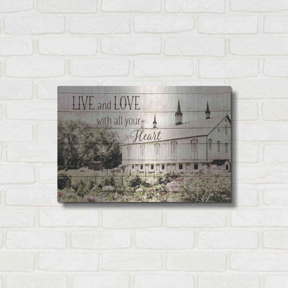 Luxe Metal Art 'Live and Love Barn' by Lori Deiter, Metal Wall Art,24x16