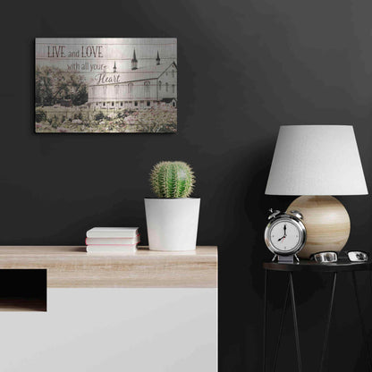 Luxe Metal Art 'Live and Love Barn' by Lori Deiter, Metal Wall Art,24x16