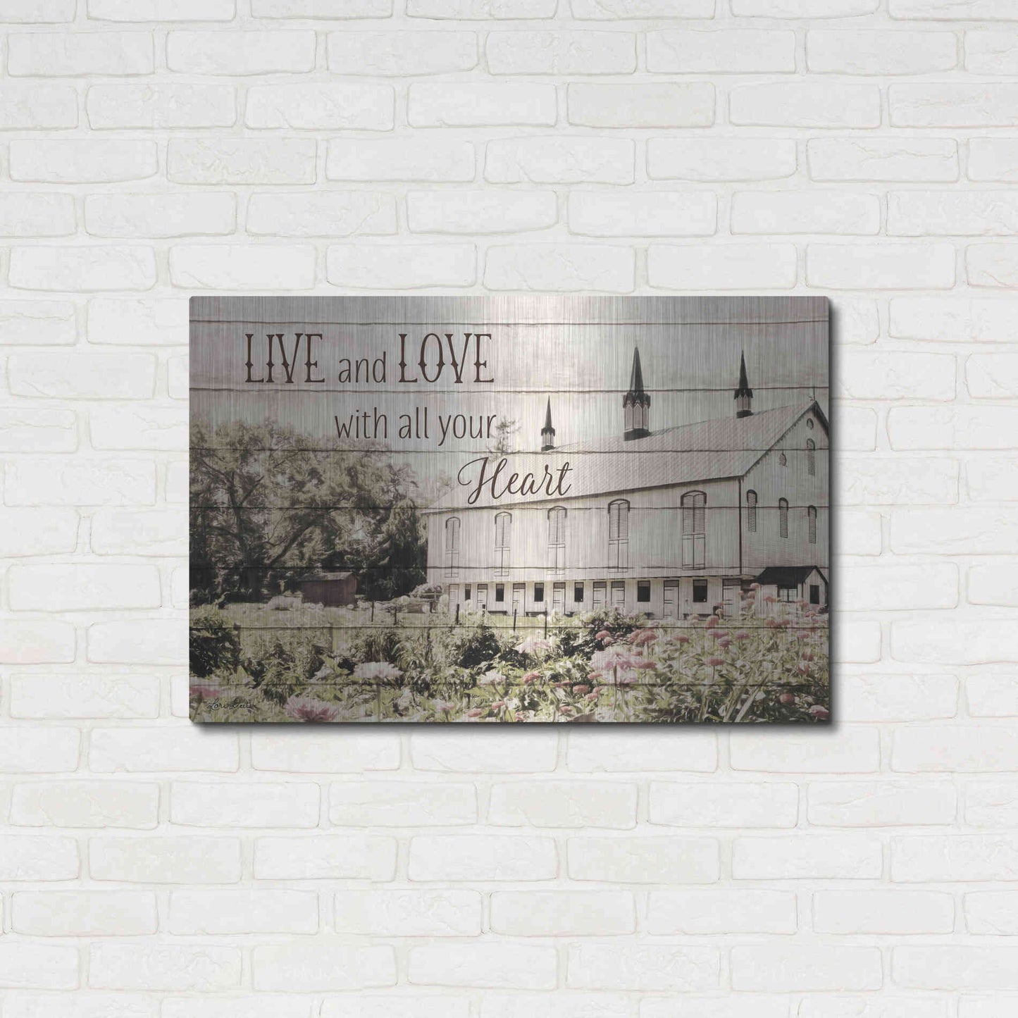 Luxe Metal Art 'Live and Love Barn' by Lori Deiter, Metal Wall Art,36x24